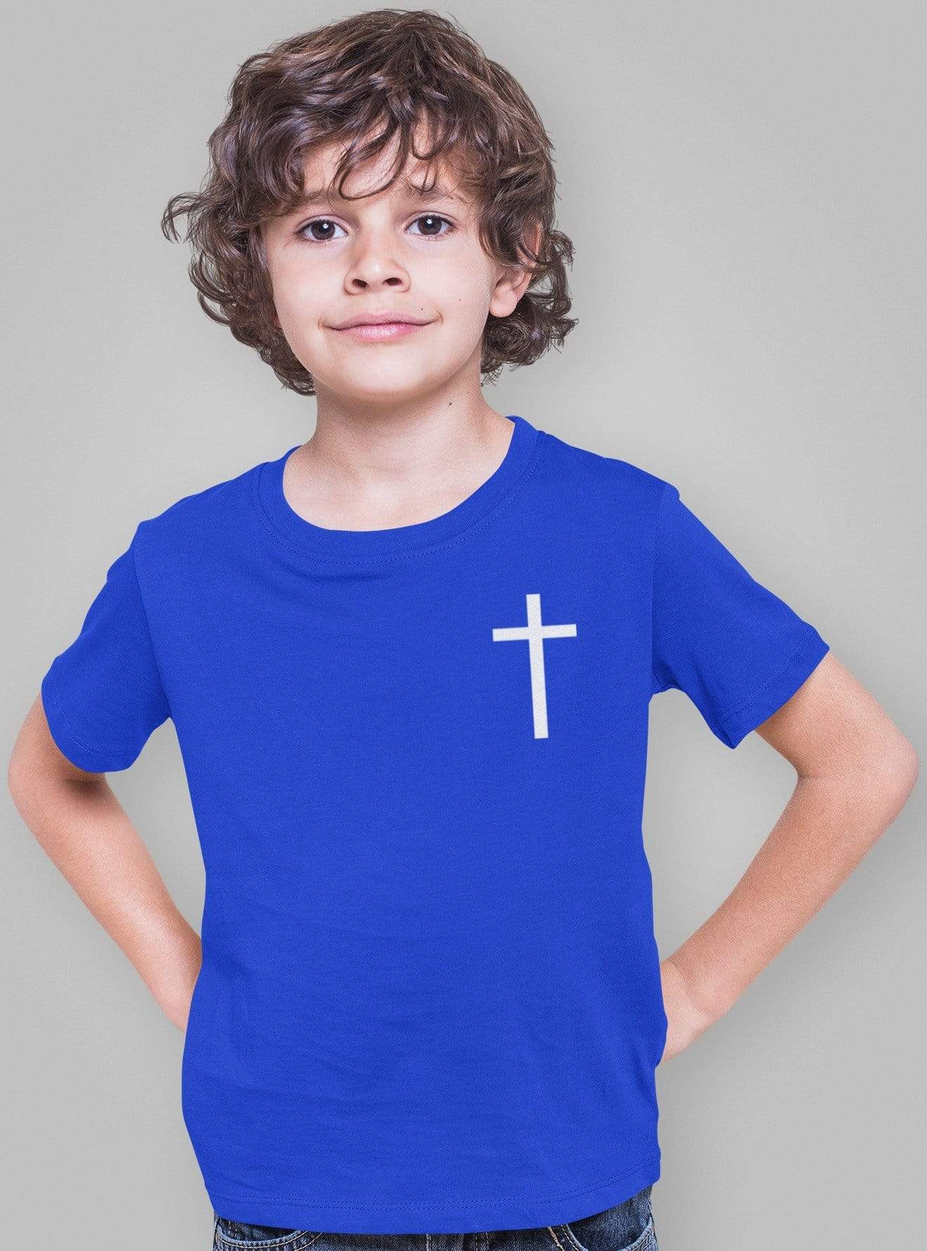 Living Words Kids Round Neck T Shirt Boy / 0-12 Mn / Royal Blue Cross