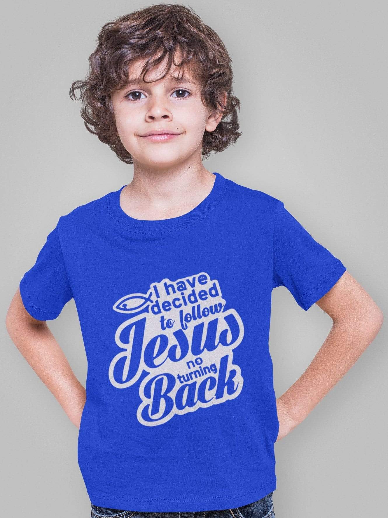 Living Words Kids Round Neck T Shirt Boy / 0-12 Mn / Royal Blue I have decided to follow Jesus