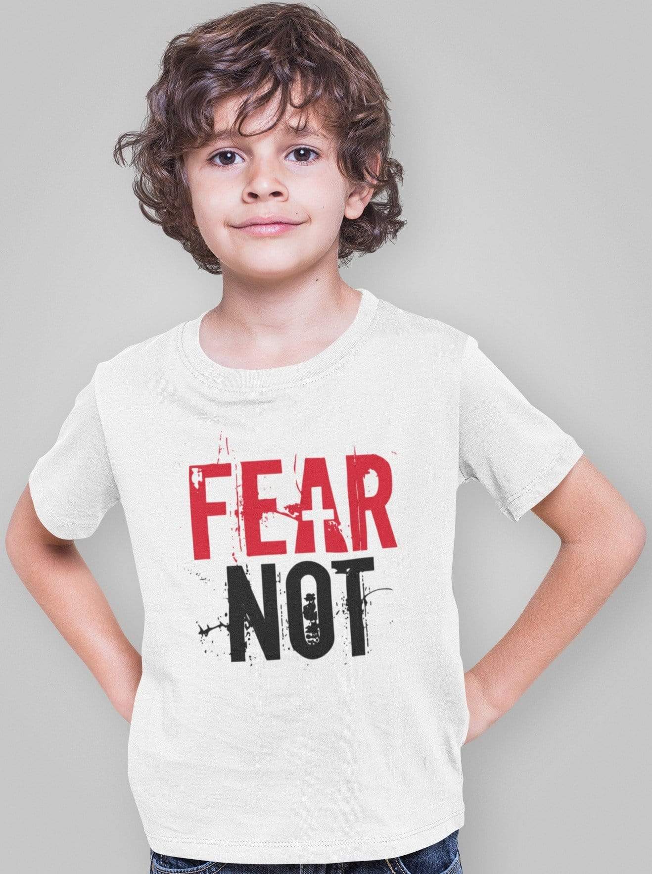 Living Words Kids Round Neck T Shirt Boy / 0-12 Mn / White Fear Not (2)