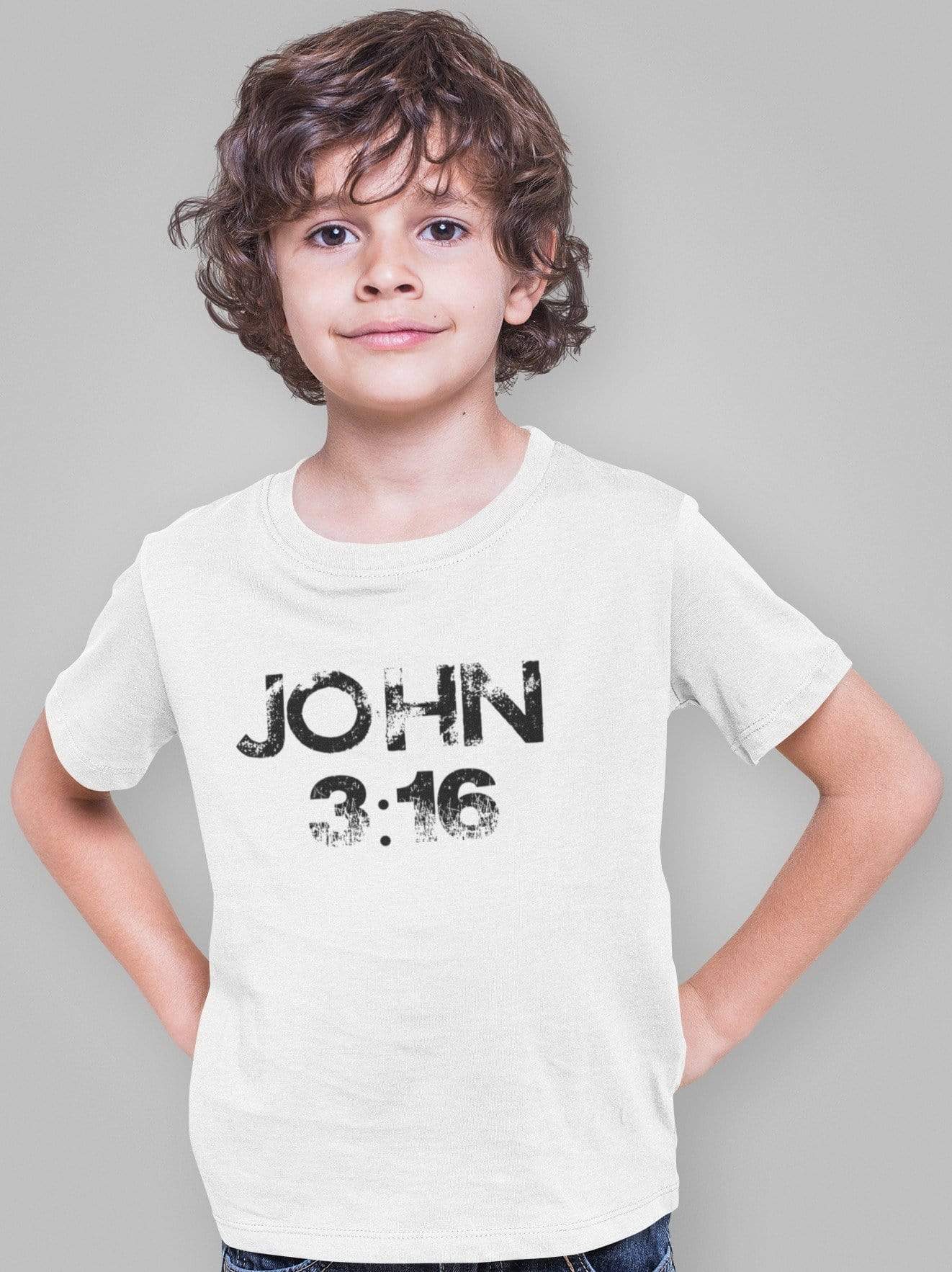 Living Words Kids Round Neck T Shirt Boy / 0-12 Mn / White John 3:16