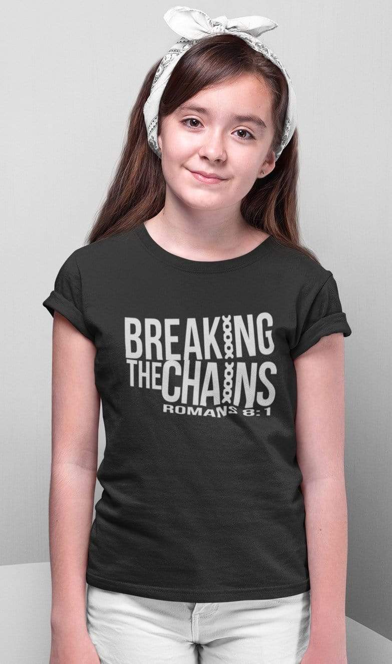 Living Words Kids Round Neck T Shirt Girl / 0-12 Mn / Black Breaking the chains