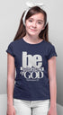 Living Words Kids Round Neck T Shirt Girl / 0-12 Mn / Navy Blue Be imitators