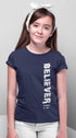 Living Words Kids Round Neck T Shirt Girl / 0-12 Mn / Navy Blue Believer