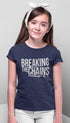 Living Words Kids Round Neck T Shirt Girl / 0-12 Mn / Navy Blue Breaking the chains