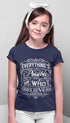 Living Words Kids Round Neck T Shirt Girl / 0-12 Mn / Navy Blue Everything possible