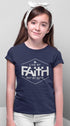 Living Words Kids Round Neck T Shirt Girl / 0-12 Mn / Navy Blue Live by faith