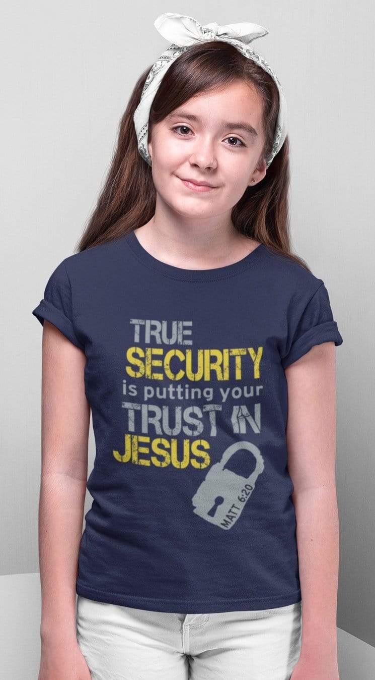 Living Words Kids Round Neck T Shirt Girl / 0-12 Mn / Navy Blue True security
