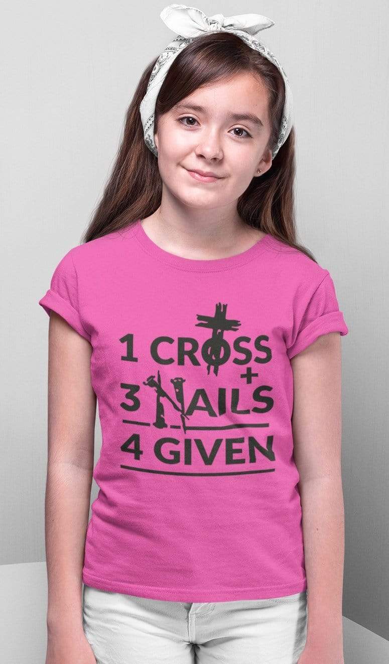 Living Words Kids Round Neck T Shirt Girl / 0-12 Mn / Pink (Girls only) 1cross,3nails,4given