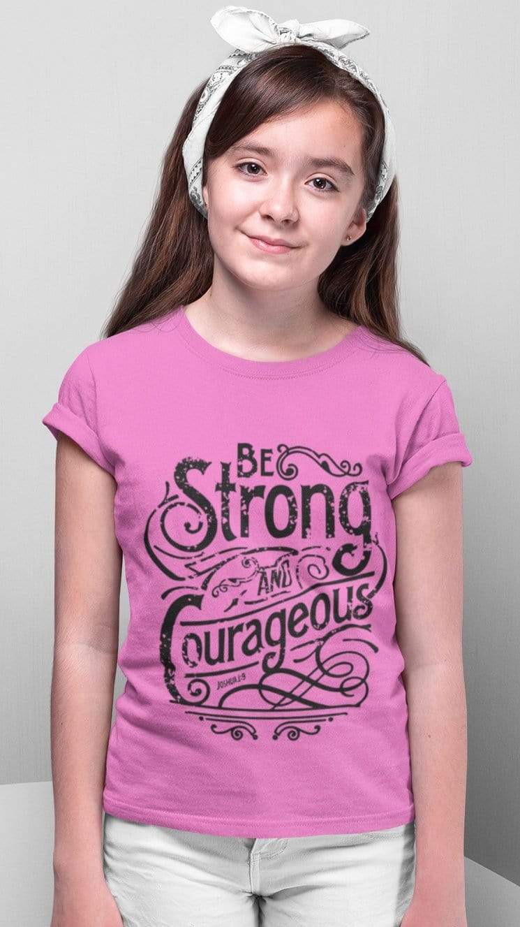 Living Words Kids Round Neck T Shirt Girl / 0-12 Mn / Pink (Girls only) Be strong