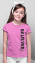 Living Words Kids Round Neck T Shirt Girl / 0-12 Mn / Pink (Girls only) Believer