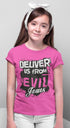Living Words Kids Round Neck T Shirt Girl / 0-12 Mn / Pink (Girls only) Deliver us from evil