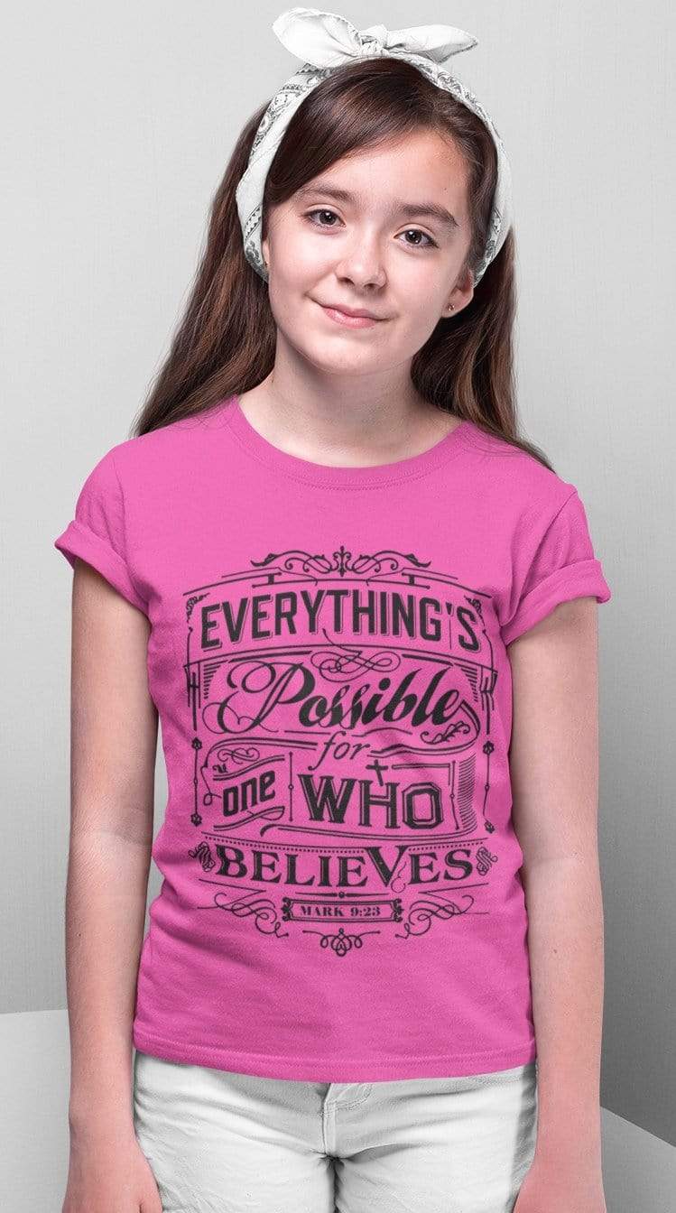 Living Words Kids Round Neck T Shirt Girl / 0-12 Mn / Pink (Girls only) Everything possible