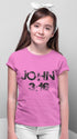 Living Words Kids Round Neck T Shirt Girl / 0-12 Mn / Pink (Girls only) John 3:16