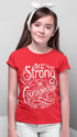 Living Words Kids Round Neck T Shirt Girl / 0-12 Mn / Red Be strong