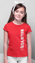Living Words Kids Round Neck T Shirt Girl / 0-12 Mn / Red Believer