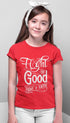Living Words Kids Round Neck T Shirt Girl / 0-12 Mn / Red Fight the good - Retro