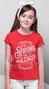 Living Words Kids Round Neck T Shirt Girl / 0-12 Mn / Red Strong In The Lord