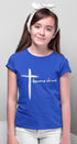 Living Words Kids Round Neck T Shirt Girl / 0-12 Mn / Royal Blue Amazing Grace - Cross