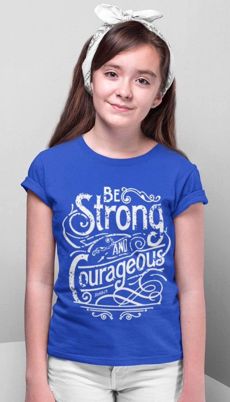 Living Words Kids Round Neck T Shirt Girl / 0-12 Mn / Royal Blue Be strong