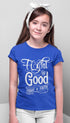 Living Words Kids Round Neck T Shirt Girl / 0-12 Mn / Royal Blue Fight the good - Retro