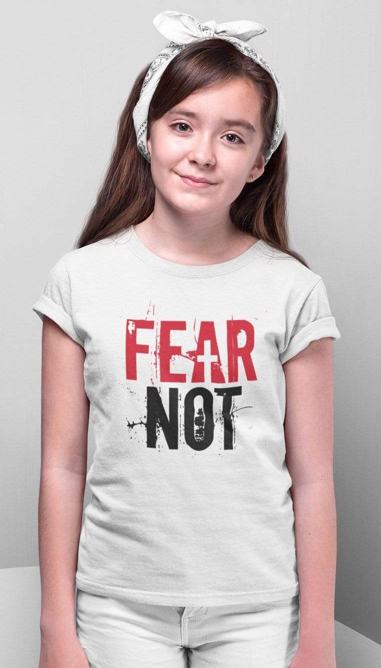 Living Words Kids Round Neck T Shirt Girl / 0-12 Mn / White Fear Not (2)