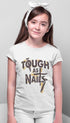 Living Words Kids Round Neck T Shirt Girl / 0-12 Mn / White Tough as nails