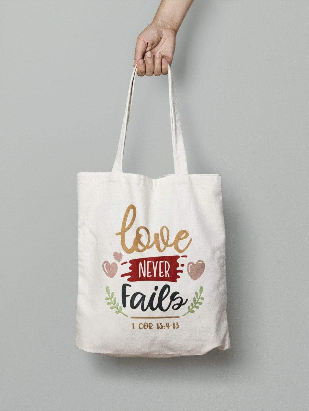 Living Words Love Never Fails - Tote Bag