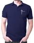 Living Words Men Polo T Shirt S / Navy Blue Amazing Grace Cross - Polo T Shirt