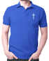 Living Words Men Polo T Shirt S / Royal Blue Cross - Polo T Shirt