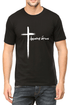 Living Words Men Round Neck T Shirt S / Black Amazing Grace Cross - Christian T-Shirt