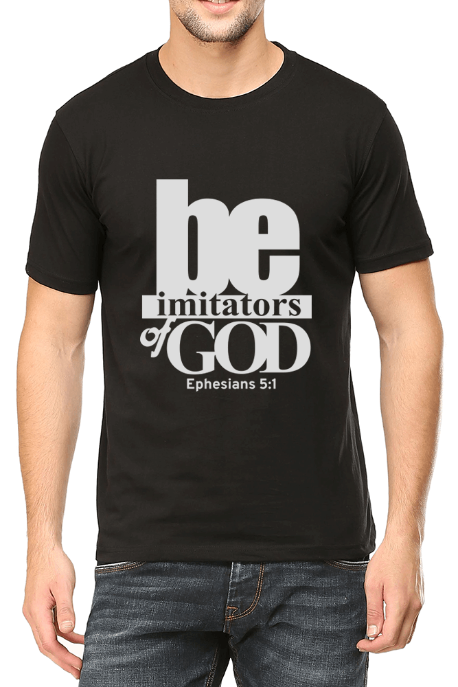 Living Words Men Round Neck T Shirt S / Black Be imitators - Christian T-Shirt