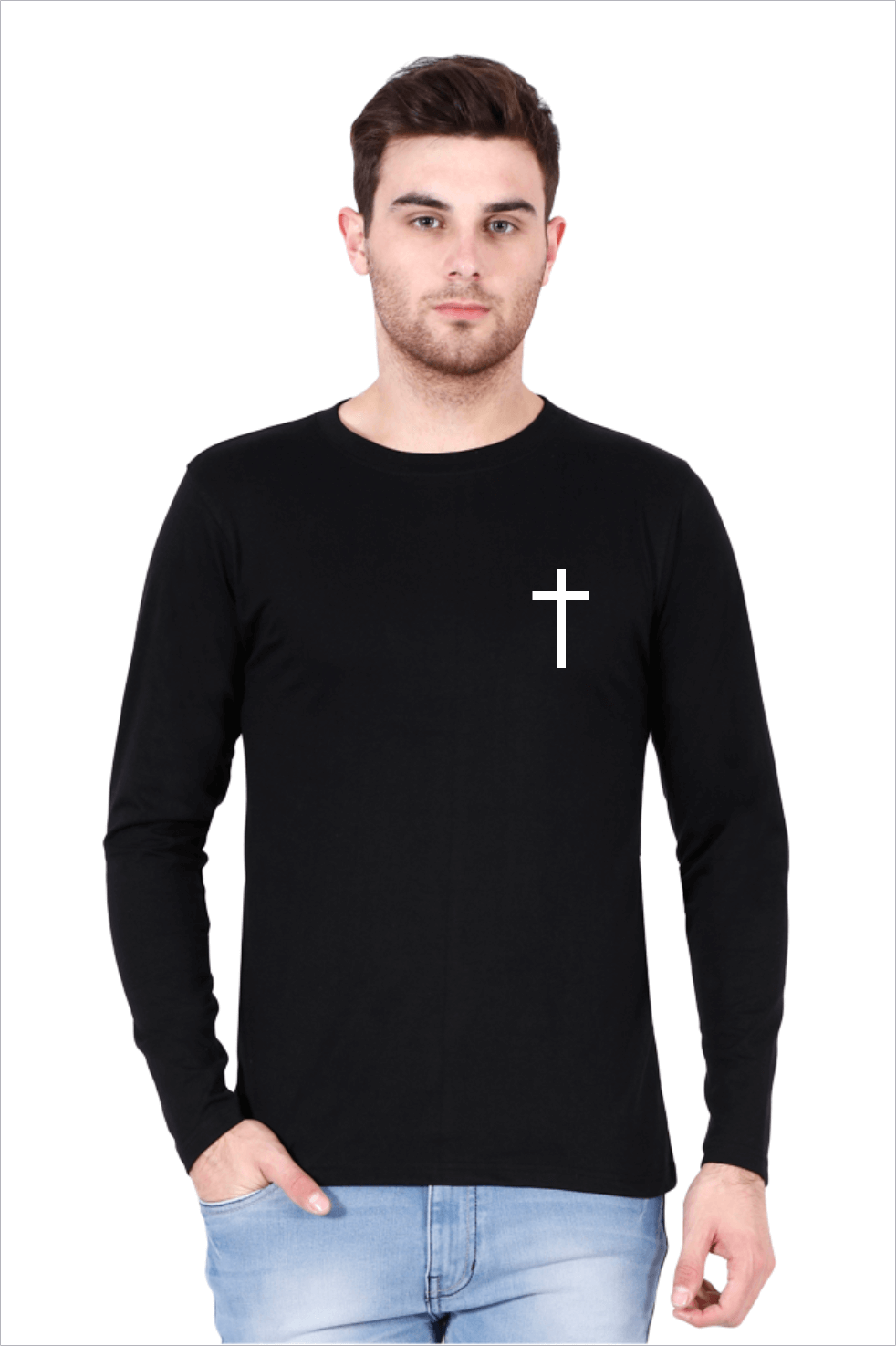 Living Words Men Round Neck T Shirt S / Black Buy Gospel T Shirts Online India - Cross