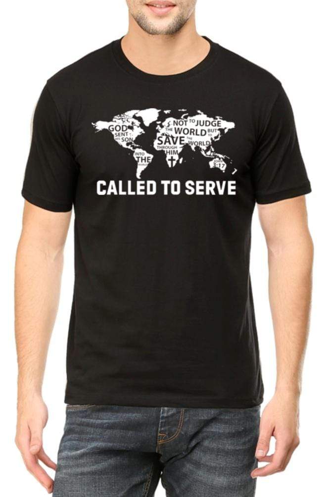 Living Words Men Round Neck T Shirt S / Black Called to Serve - Christian T-shirt
