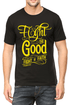 Living Words Men Round Neck T Shirt S / Black Fight the good (retro) - Christian T-Shirt