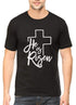 Living Words Men Round Neck T Shirt S / Black He is risen - Christian T-Shirt