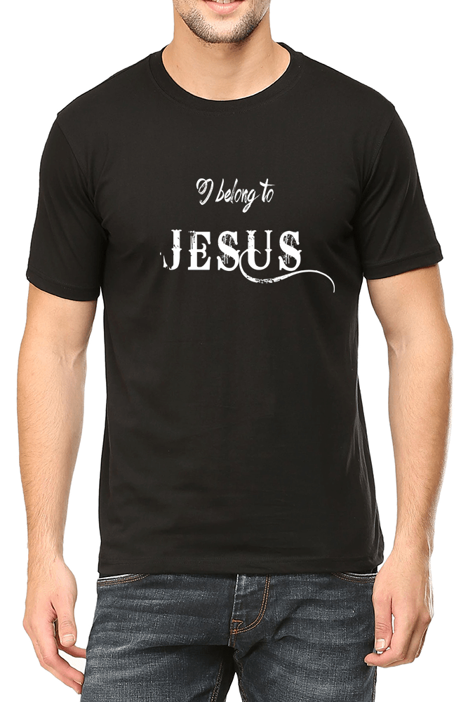 Living Words Men Round Neck T Shirt S / Black I belong to Jesus - Christian T-Shirt