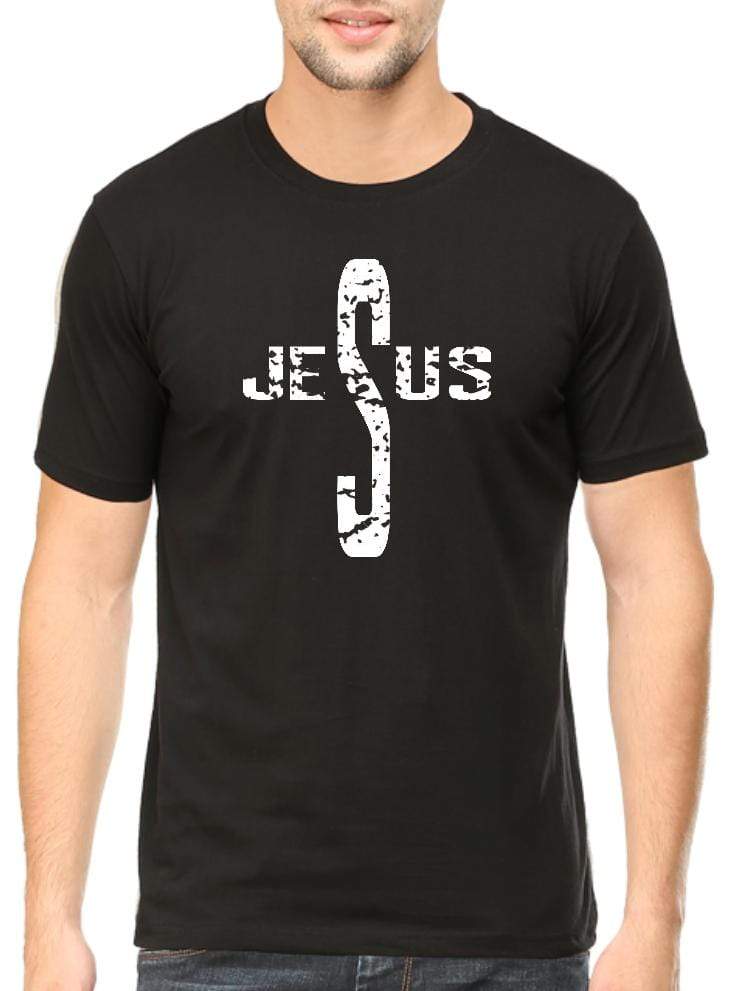Living Words Men Round Neck T Shirt S / Black Jesus - Christian T-Shirt