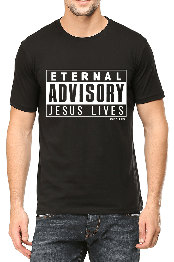 Living Words Men Round Neck T Shirt S / Black Jesus lives - Christian T-Shirt
