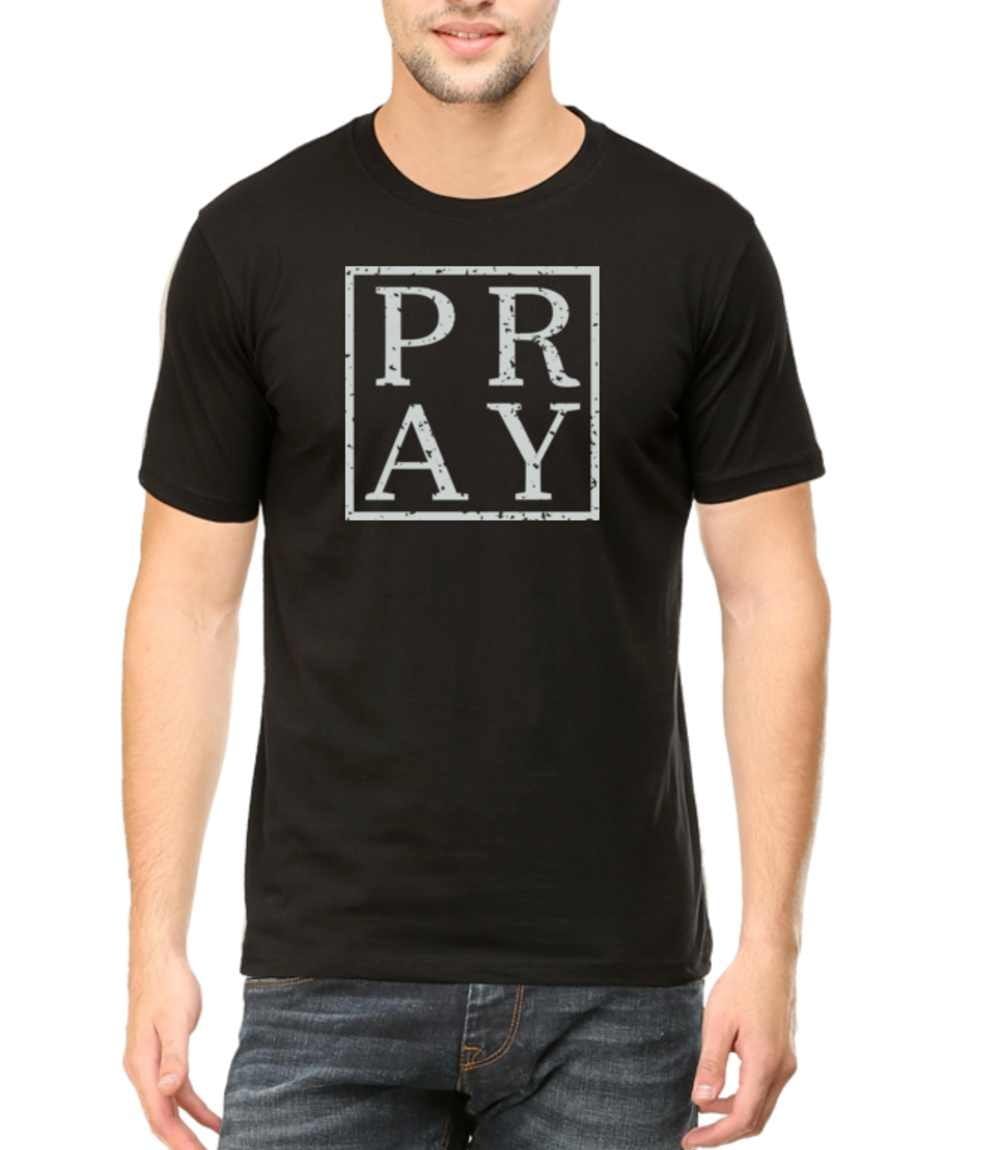 Living Words Men Round Neck T Shirt S / Black PRAY - CHRISTIAN T-SHIRT