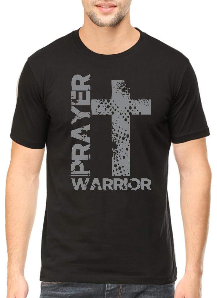 Living Words Men Round Neck T Shirt S / Black Prayer Warrior - Christian T-Shirt