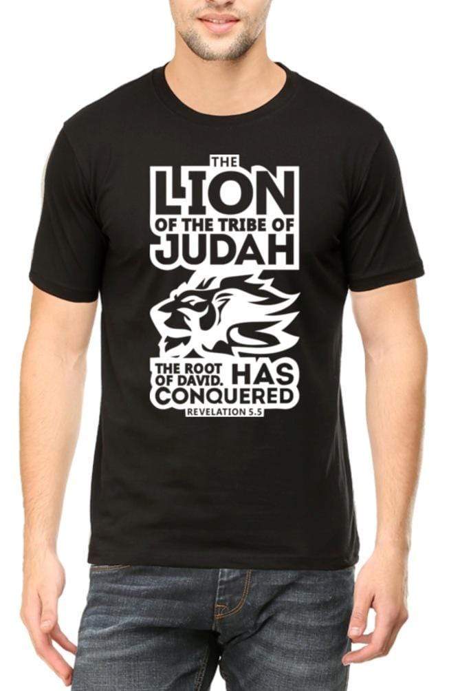 Living Words Men Round Neck T Shirt S / Black THE LION OF JUDAH - Christian T-Shirt