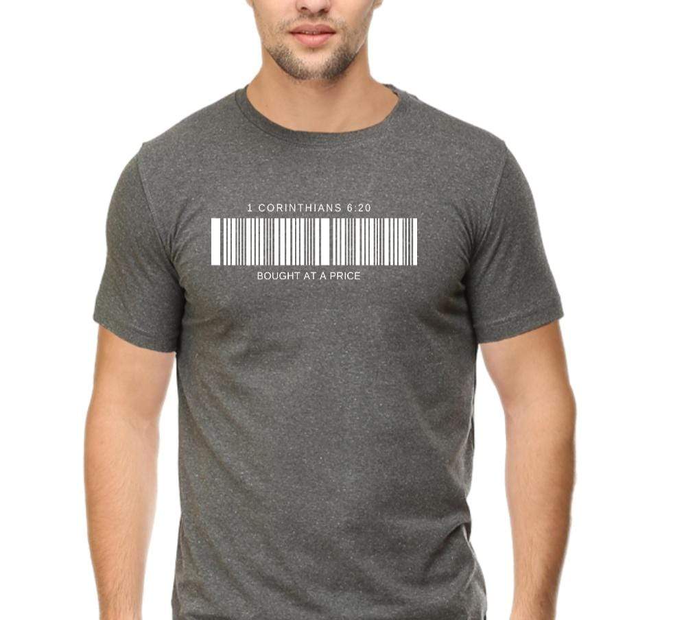 Living Words Men Round Neck T Shirt S / Charcoal Melange Bought at a Price - Christian T-Shirt