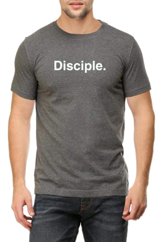 Living Words Men Round Neck T Shirt S / Charcoal Melange Disciple - Christian T-shirt