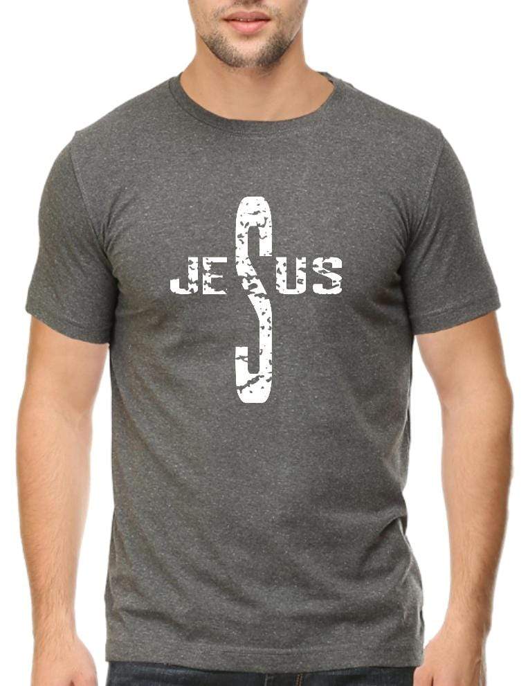 Living Words Men Round Neck T Shirt S / Charcoal Melange Jesus - Christian T-Shirt