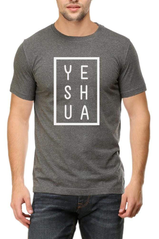 Living Words Men Round Neck T Shirt S / Charcoal Melange YESHUA - Christian T-Shirt