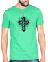 Living Words Men Round Neck T Shirt S / Flag Green Jesus saves - Christian T-Shirt