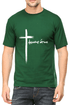 Living Words Men Round Neck T Shirt S / Green Amazing Grace Cross - Christian T-Shirt
