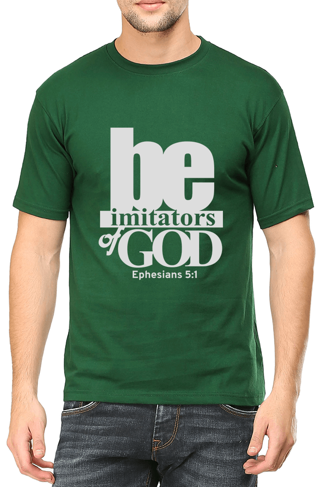 Living Words Men Round Neck T Shirt S / Green Be imitators - Christian T-Shirt