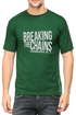 Living Words Men Round Neck T Shirt S / Green Breaking the chains - Christian T-Shirt