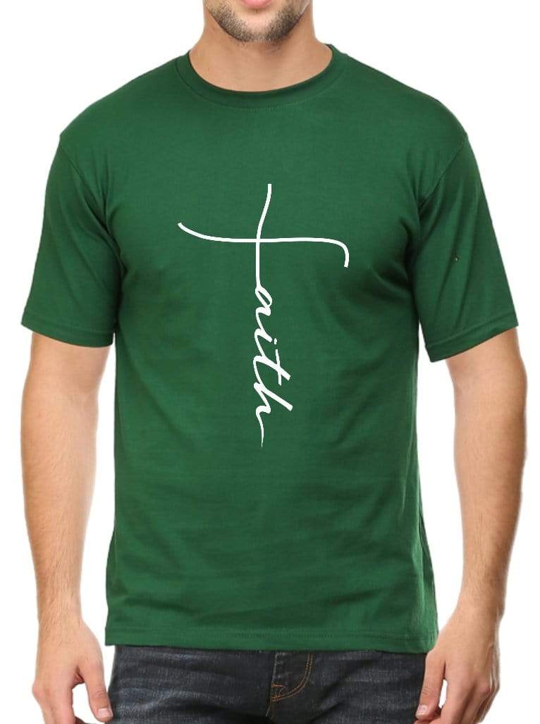 Living Words Men Round Neck T Shirt S / Green Faith - Christian T-Shirt